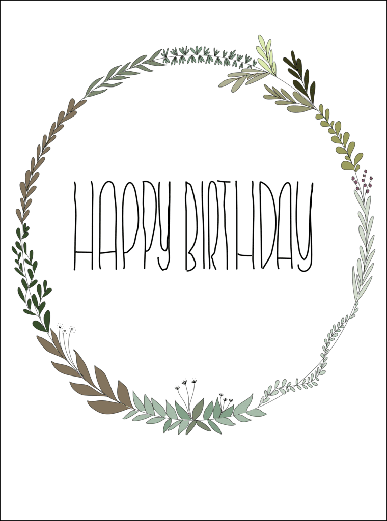 Geburtstagskarten Kranz "Happy Birthday" KurzvorKarte