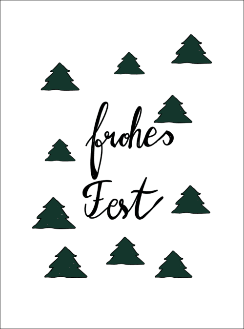 Weihnachtskarte mit Tannenbäumen